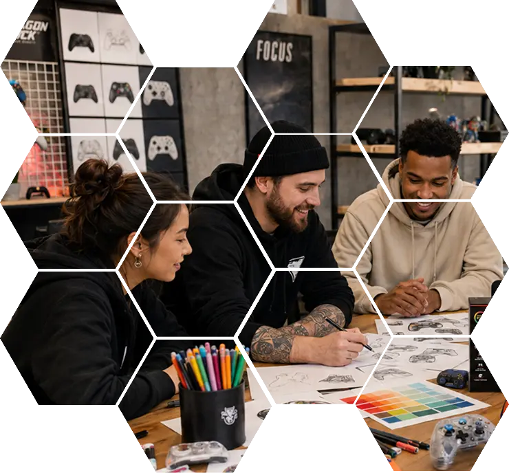 Team discussion over the desk